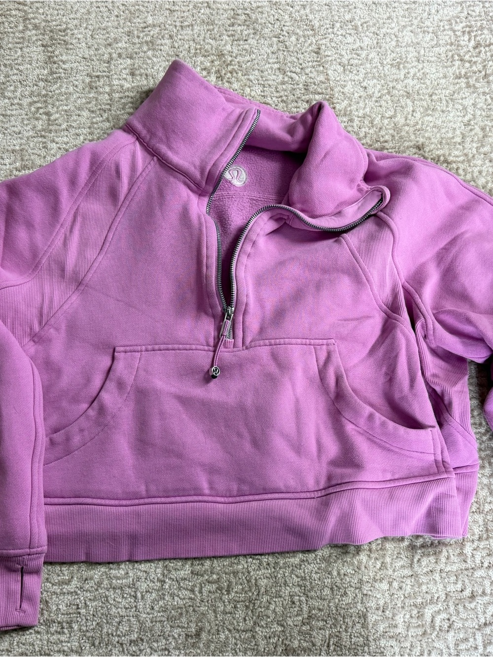 Women's Pink Half-Zip Pullover Sweater